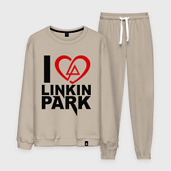 Костюм хлопковый мужской I love Linkin Park, цвет: миндальный