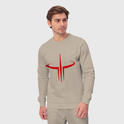 Костюм хлопковый мужской Quake logo, цвет: миндальный — фото 2