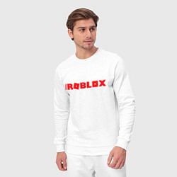 Костюм хлопковый мужской Roblox Logo, цвет: белый — фото 2