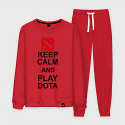 Костюм хлопковый мужской Keep Calm & Play Dota, цвет: красный