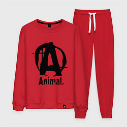 Костюм хлопковый мужской Animal Logo, цвет: красный