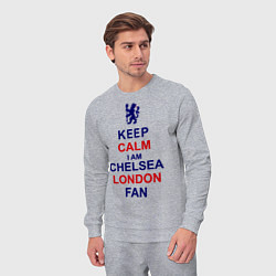 Костюм хлопковый мужской Keep Calm & Chelsea London fan, цвет: меланж — фото 2