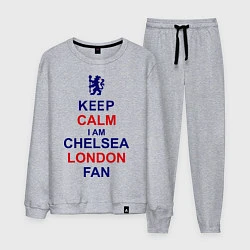 Костюм хлопковый мужской Keep Calm & Chelsea London fan, цвет: меланж