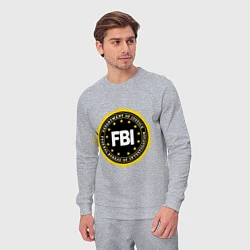 Костюм хлопковый мужской FBI Departament, цвет: меланж — фото 2