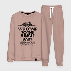 Костюм хлопковый мужской Welcome to the Jungle, цвет: пыльно-розовый