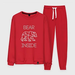 Костюм хлопковый мужской Bear Inside, цвет: красный