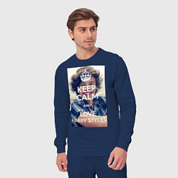 Костюм хлопковый мужской Keep Calm & Love Harry Styles, цвет: тёмно-синий — фото 2