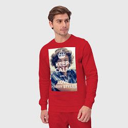 Костюм хлопковый мужской Keep Calm & Love Harry Styles, цвет: красный — фото 2