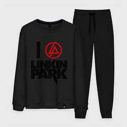 Костюм хлопковый мужской I love Linkin Park, цвет: черный