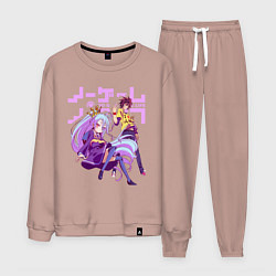 Костюм хлопковый мужской No Game No Life, цвет: пыльно-розовый