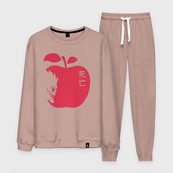 Костюм хлопковый мужской Тетрадь Смерти - Рюк и яблоко, цвет: пыльно-розовый