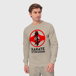Костюм хлопковый мужской Karate Kyokushin, цвет: миндальный — фото 2
