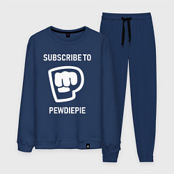 Костюм хлопковый мужской Subscribe to PewDiePie, цвет: тёмно-синий