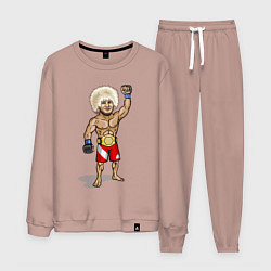 Костюм хлопковый мужской Хабиб Нурмагомедов, цвет: пыльно-розовый