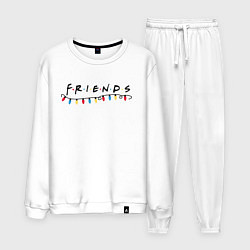 Костюм хлопковый мужской Logo New Year Friends, цвет: белый