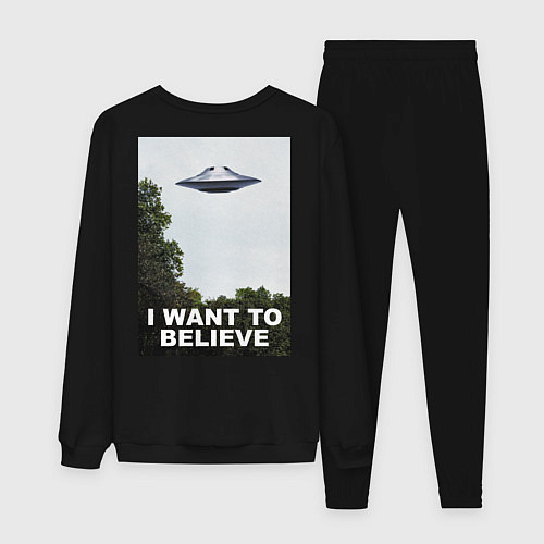 Мужской костюм I WANT TO BELIEVE НА СПИНЕ / Черный – фото 2