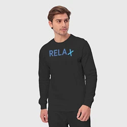 Костюм хлопковый мужской Relax, цвет: черный — фото 2