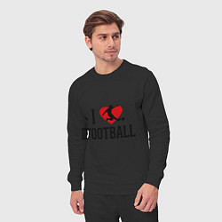 Костюм хлопковый мужской I love football, цвет: черный — фото 2