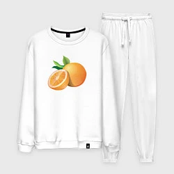 Костюм хлопковый мужской Апельсины, цвет: белый
