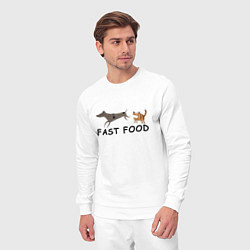 Костюм хлопковый мужской Fast food цвет, цвет: белый — фото 2