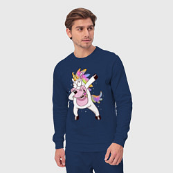 Костюм хлопковый мужской Dabbing Unicorn, цвет: тёмно-синий — фото 2