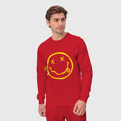 Костюм хлопковый мужской NIRVANA на спине, цвет: красный — фото 2