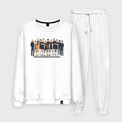 Костюм хлопковый мужской Karasuno HIGH, цвет: белый