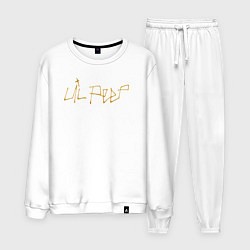 Костюм хлопковый мужской LIL PEEP GOLDEN LOGO, цвет: белый