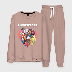 Костюм хлопковый мужской UNDERTALE, цвет: пыльно-розовый