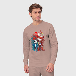 Костюм хлопковый мужской UNDERTALE, цвет: пыльно-розовый — фото 2