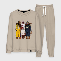 Костюм хлопковый мужской Bryant, Jordan, James, цвет: миндальный