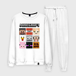 Костюм хлопковый мужской MINECRAFT, цвет: белый