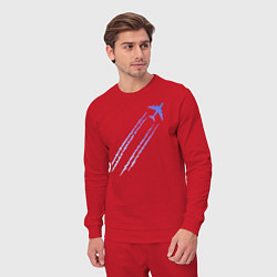 Костюм хлопковый мужской Самолёт, цвет: красный — фото 2