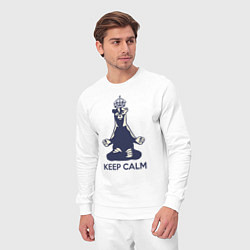 Костюм хлопковый мужской Keep Calm, цвет: белый — фото 2