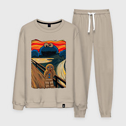 Костюм хлопковый мужской КОРЖИК КРИК, цвет: миндальный