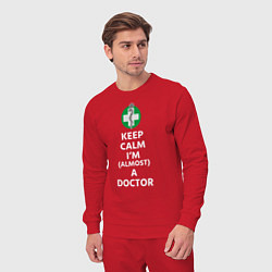 Костюм хлопковый мужской Keep calm I??m a doctor, цвет: красный — фото 2