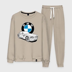 Костюм хлопковый мужской BMW, цвет: миндальный