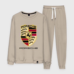 Костюм хлопковый мужской PORSCHE, цвет: миндальный