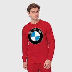 Костюм хлопковый мужской BMW, цвет: красный — фото 2