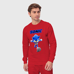 Костюм хлопковый мужской SONIC, цвет: красный — фото 2