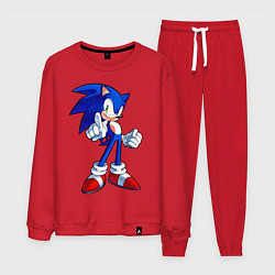 Костюм хлопковый мужской SONIC, цвет: красный