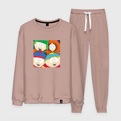 Костюм хлопковый мужской South Park, цвет: пыльно-розовый