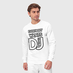 Костюм хлопковый мужской Everybody Wants to be a Dj, цвет: белый — фото 2