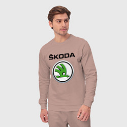 Костюм хлопковый мужской SKODA, цвет: пыльно-розовый — фото 2