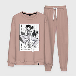 Костюм хлопковый мужской Мисато Кацураги, цвет: пыльно-розовый