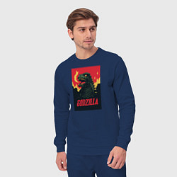 Костюм хлопковый мужской Godzilla, цвет: тёмно-синий — фото 2