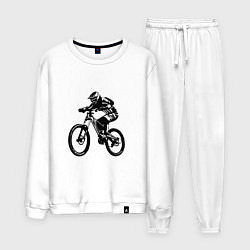 Костюм хлопковый мужской Велоспорт Z, цвет: белый