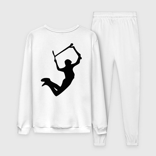 Мужской костюм Самокат фристайл трюк экстрим / Белый – фото 2