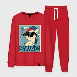 Костюм хлопковый мужской Rainbow Dash swag, цвет: красный