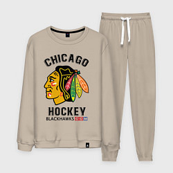 Костюм хлопковый мужской CHICAGO BLACKHAWKS NHL, цвет: миндальный